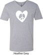 Mens Peace Tee Hippie Heart Peace V-neck Shirt