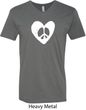 Mens Peace Tee Hippie Heart Peace V-neck Shirt
