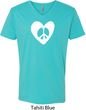 Mens Peace Tee Hippie Heart Peace V-neck Shirt