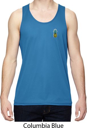 Mens Pineapple Patch Pocket Print Moisture Wicking Tank Top