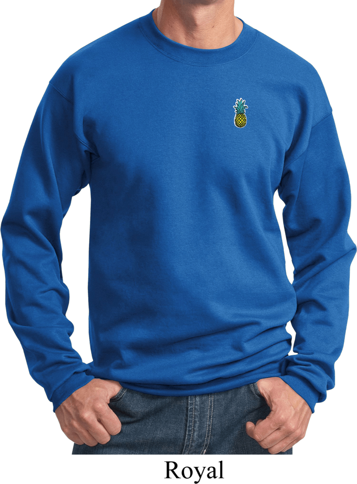 Green Pineapple Print Men's Sweatshirt