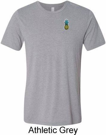 Mens Pineapple Patch Pocket Print Tri Blend T-shirt