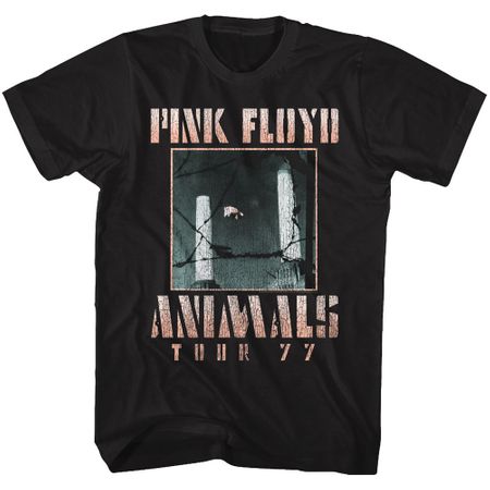 Mens Pink Floyd ANIMALS TOUR 77 T-shirt - Black