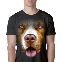 Mens Pit Bull Shirt Big Pit Bull Face Burnout T-Shirt Mens Pit Bull Shirt Big Pit Bull Face Burnout T-Shirt
