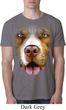 Mens Pit Bull Shirt Big Pit Bull Face Burnout T-Shirt