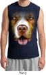 Mens Pit Bull Shirt Big Pit Bull Face Muscle Tee T-Shirt