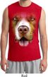 Mens Pit Bull Shirt Big Pit Bull Face Muscle Tee T-Shirt