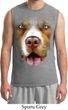 Mens Pit Bull Shirt Big Pit Bull Face Muscle Tee T-Shirt