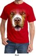 Mens Pit Bull Shirt Big Pit Bull Face Tee T-Shirt