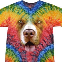 Mens Pit Bull Shirt Big Pit Bull Face Tie Dye T-shirt Mens Pit Bull Shirt Big Pit Bull Face Tie Dye T-shirt