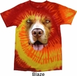 Mens Pit Bull Shirt Big Pit Bull Face Tie Dye T-shirt
