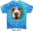 Mens Pit Bull Shirt Big Pit Bull Face Tie Dye T-shirt