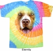 Mens Pit Bull Shirt Big Pit Bull Face Tie Dye T-shirt