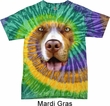 Mens Pit Bull Shirt Big Pit Bull Face Tie Dye T-shirt