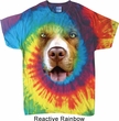 Mens Pit Bull Shirt Big Pit Bull Face Tie Dye T-shirt