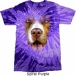 Mens Pit Bull Shirt Big Pit Bull Face Tie Dye T-shirt