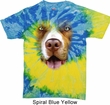 Mens Pit Bull Shirt Big Pit Bull Face Tie Dye T-shirt