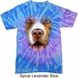 Mens Pit Bull Shirt Big Pit Bull Face Tie Dye T-shirt
