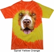 Mens Pit Bull Shirt Big Pit Bull Face Tie Dye T-shirt