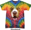 Mens Pit Bull Shirt Big Pit Bull Face Tie Dye T-shirt