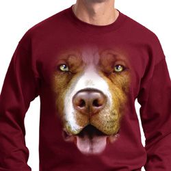 Mens Pit Bull Sweatshirt Big Pit Bull Face Sweat Shirt Mens Pit Bull Sweatshirt Big Pit Bull Face Sweat Shirt