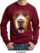 Mens Pit Bull Sweatshirt Big Pit Bull Face Sweat Shirt