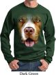 Mens Pit Bull Sweatshirt Big Pit Bull Face Sweat Shirt