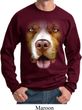 Mens Pit Bull Sweatshirt Big Pit Bull Face Sweat Shirt