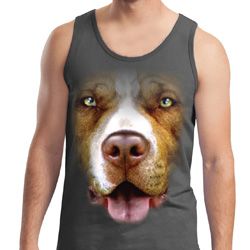 Mens Pit Bull Tanktop Big Pit Bull Face Tank Top Mens Pit Bull Tanktop Big Pit Bull Face Tank Top