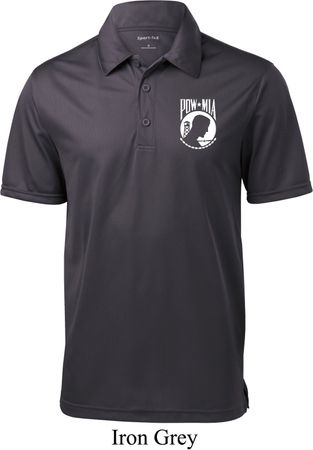 Mens Pow Mia Pocket Print Textured Polo Shirt