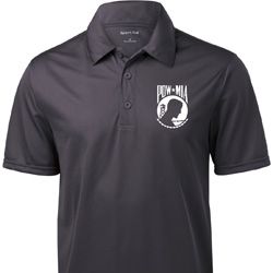 Mens Pow Mia Pocket Print Textured Polo Shirt