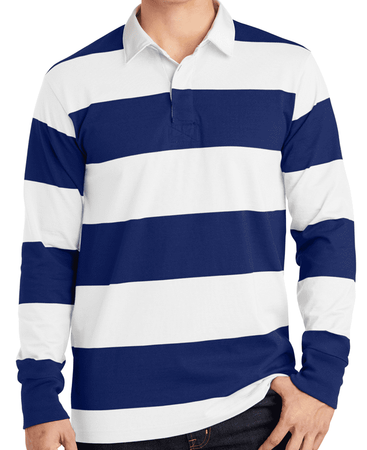 Mens Sport Tek ST301 Long Sleeve Rugby Polo Shirt