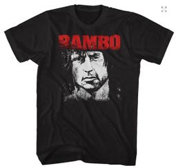 Mens RAMBO Face T-shirt - Black
