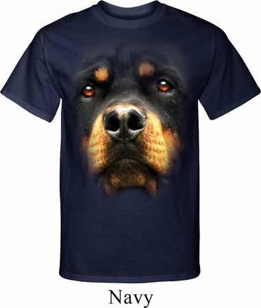 Mens Rottweiler Shirt Big Rottweiler Face Tall Tee T-Shirt