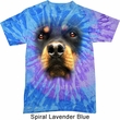 Mens Rottweiler Shirt Big Rottweiler Face Tie Dye T-shirt