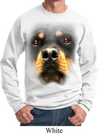 Mens Rottweiler Sweatshirt Big Rottweiler Face Sweat Shirt
