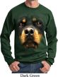 Mens Rottweiler Sweatshirt Big Rottweiler Face Sweat Shirt