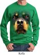 Mens Rottweiler Sweatshirt Big Rottweiler Face Sweat Shirt