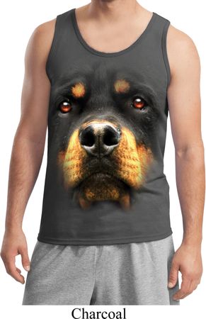 Mens Rottweiler Tanktop Big Rottweiler Face Tank Top