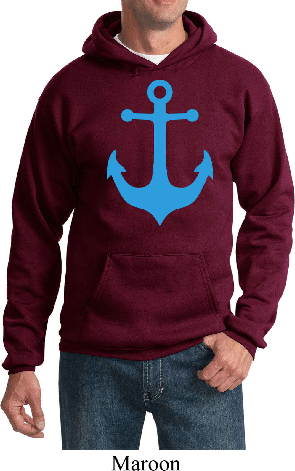 Mens Sailing Hoodie Blue Anchor Hoody Blue Anchor Mens Sailing Shirts