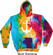 Mens Sailing Hoodie White Anchor Tie Dye Hoody