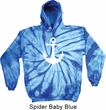 Mens Sailing Hoodie White Anchor Tie Dye Hoody