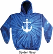 Mens Sailing Hoodie White Anchor Tie Dye Hoody
