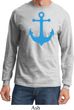 Mens Sailing Shirt Blue Anchor Long Sleeve Tee T-Shirt