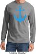 Mens Sailing Shirt Blue Anchor Long Sleeve Tee T-Shirt