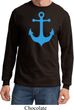 Mens Sailing Shirt Blue Anchor Long Sleeve Tee T-Shirt