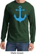 Mens Sailing Shirt Blue Anchor Long Sleeve Tee T-Shirt