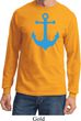 Mens Sailing Shirt Blue Anchor Long Sleeve Tee T-Shirt