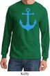 Mens Sailing Shirt Blue Anchor Long Sleeve Tee T-Shirt