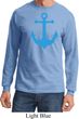 Mens Sailing Shirt Blue Anchor Long Sleeve Tee T-Shirt